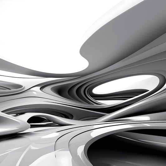 a black and white photo of an abstract design