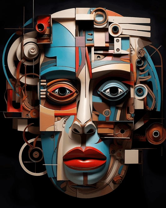 Das Gesicht der Moderne: Eine Collage der Zeit - Leinwanddruck
