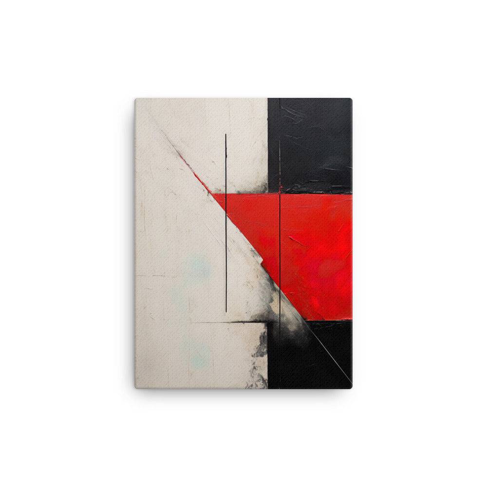 Textura abstracta en rojo y negro - Inspirada en Lucio Fontana - Lienzo