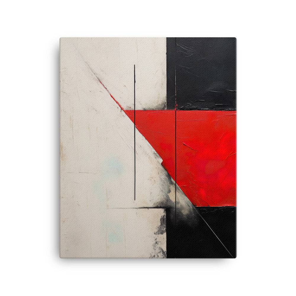 Abstrakte Textur in Rot und Schwarz - Inspiriert von Lucio Fontana - Leinwanddruck