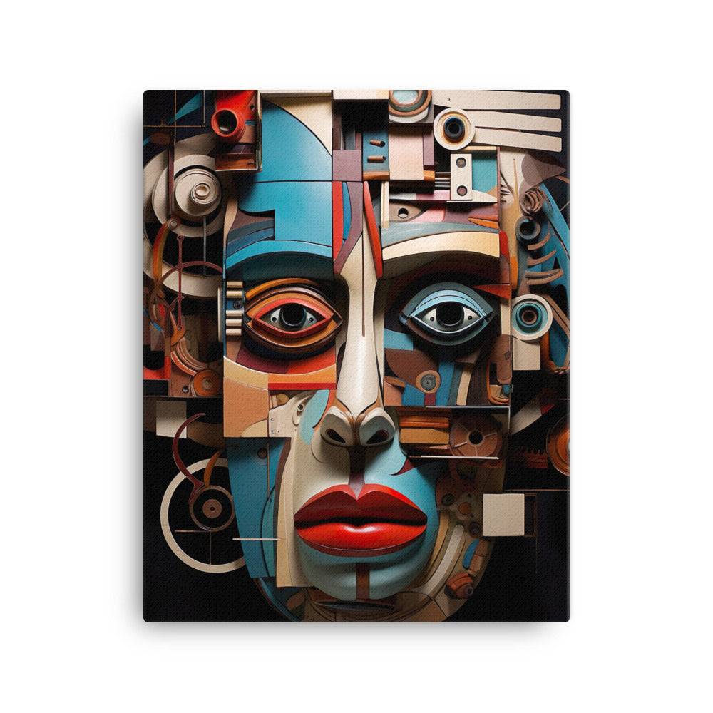 The Face of Modernity: A Collage of Time - Canvas Print
