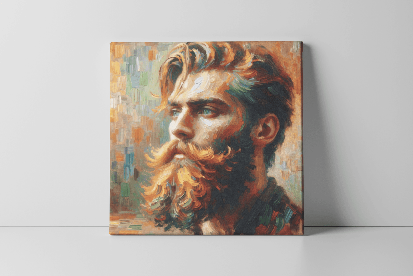 a painting of a man with a beard