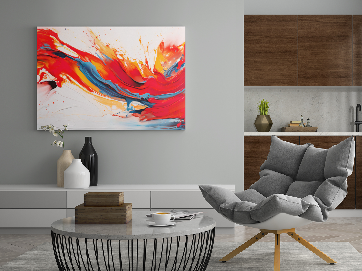 The Whisper of the Brush - Inspired by Kazuo Shiraga - Canvas Print