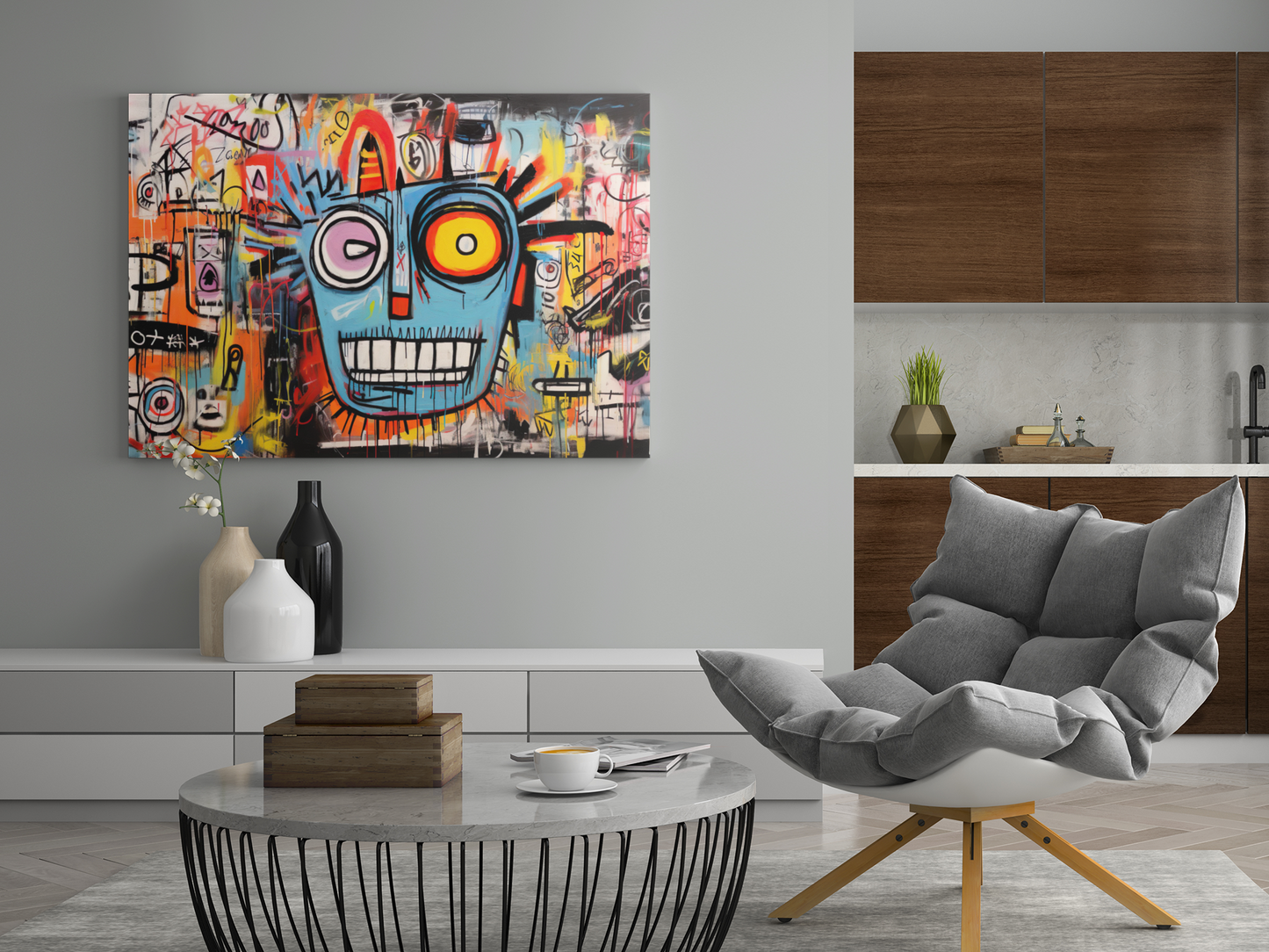 Chaos of the Senses - Inspired by Jean-Michel Basquiat - Canvas Print